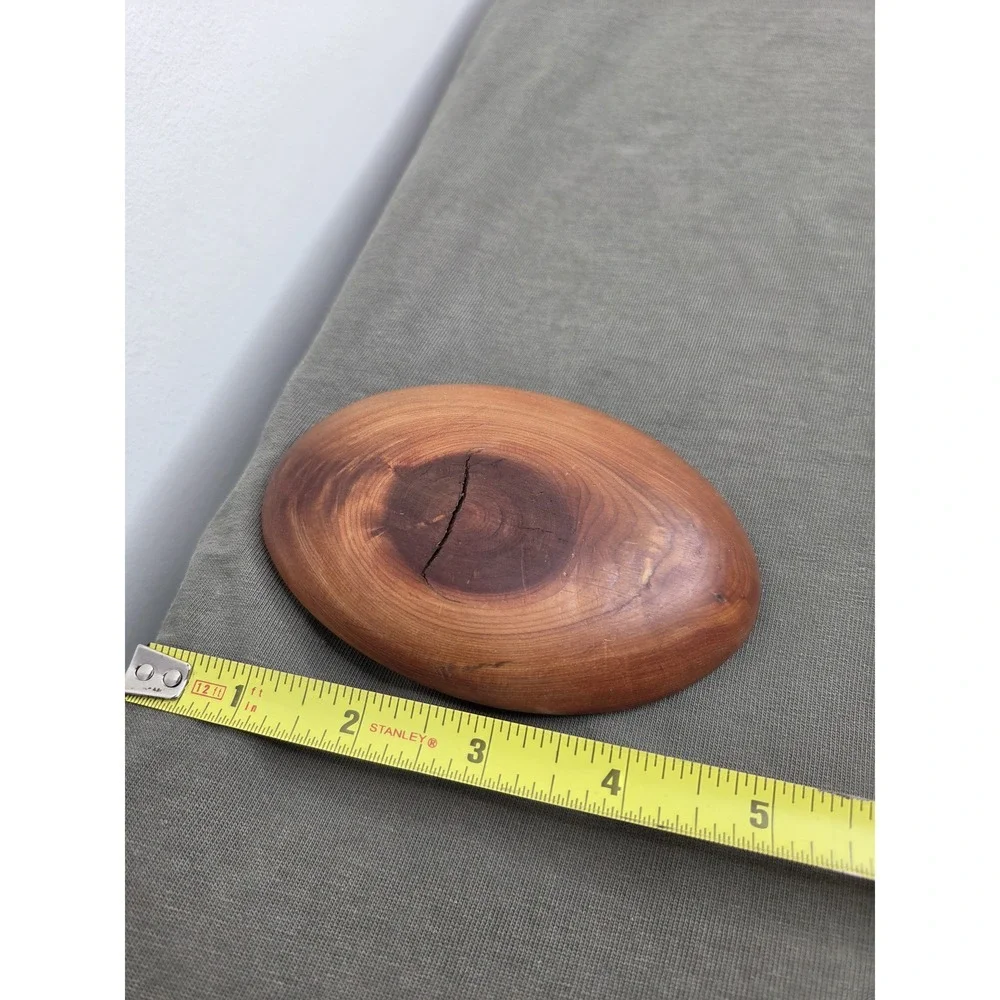 Vintage Red Cedar Wood Belt Buckle Handcrafted Natural Knot